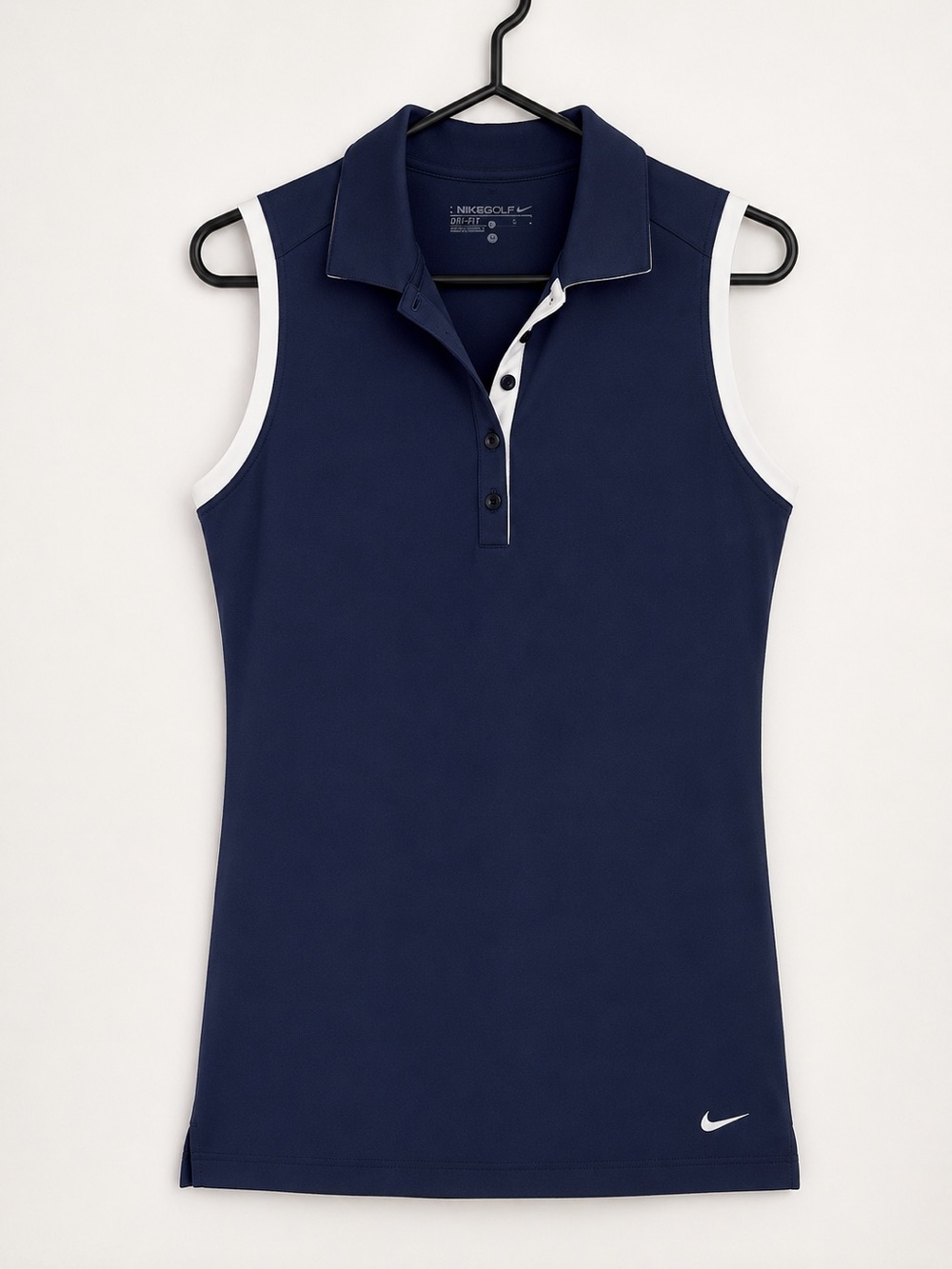 Nike Women's Navy Sleeveless Polo Tank with White Trim